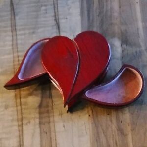 Heart-Shaped Wooden trinket Box